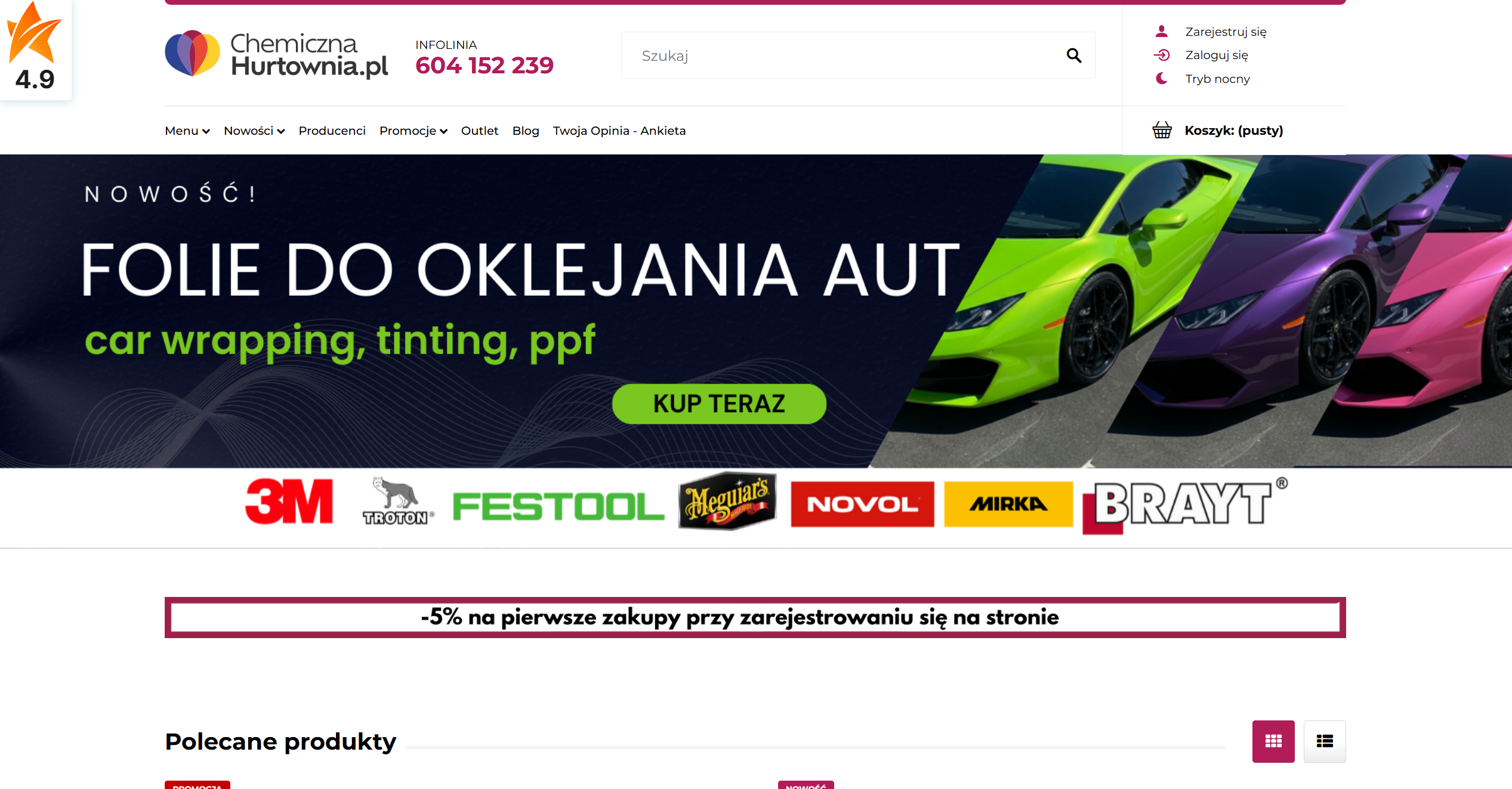 Chemiczna-hurtownia.pl B2B online store homepage
