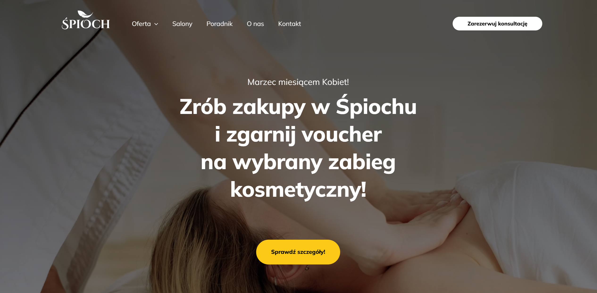 Spioch.eu mattress showroom website homepage